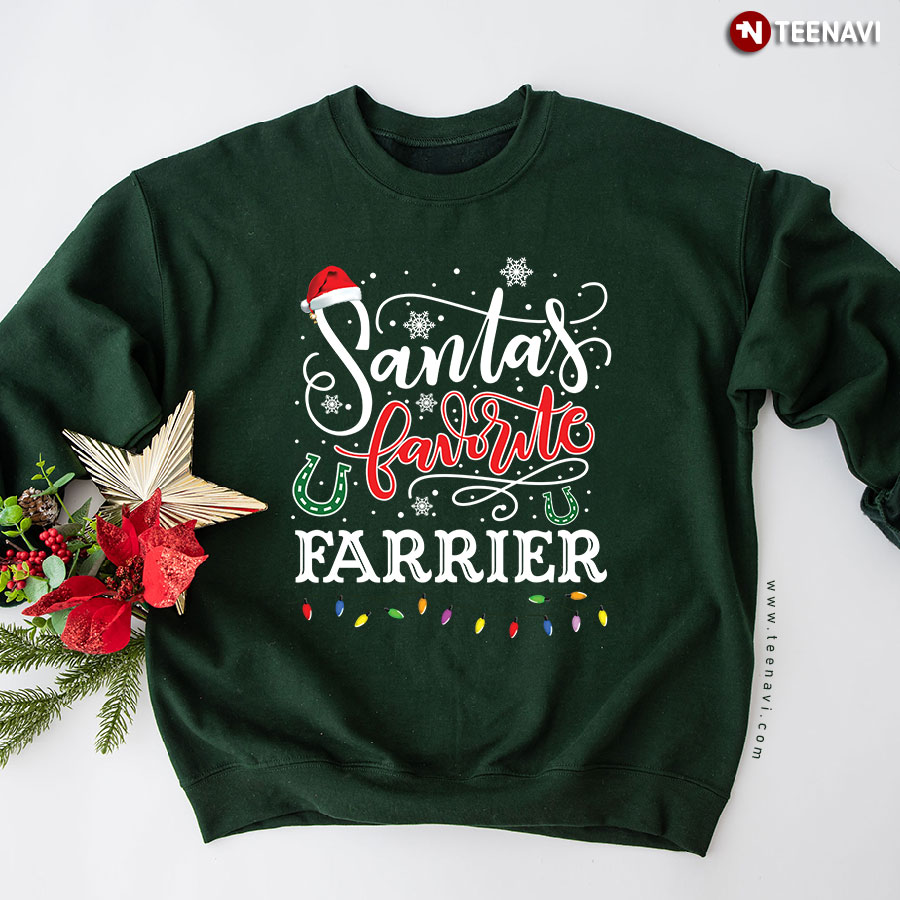 Santa’s Favorite Farrier Horseshoe Christmas Sweatshirt