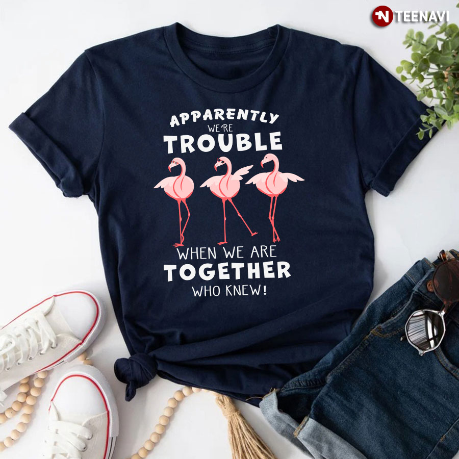 Apparently We're Trouble When We Are Together Who Knew! Flamingo T-Shirt