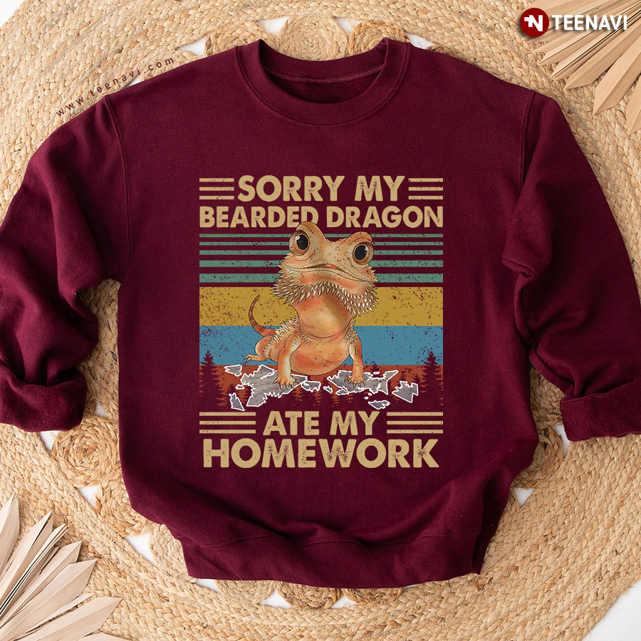 Sorry My Bearded Dragon Ate My Homework Sweatshirt - Vintage