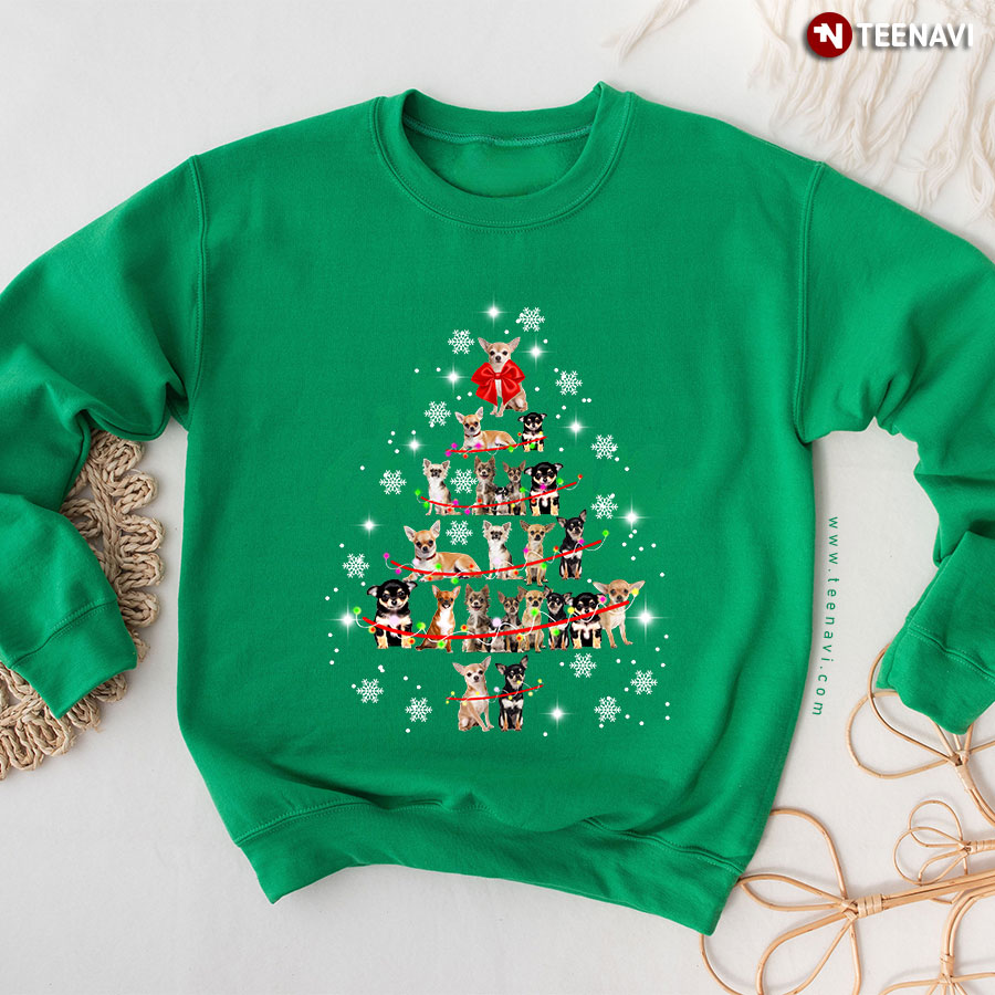 Christmas Tree Full Of Chihuahua Dogs Sweatshirt