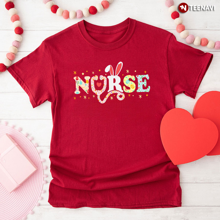 Nurse Bunny Stethoscope Heart T-Shirt