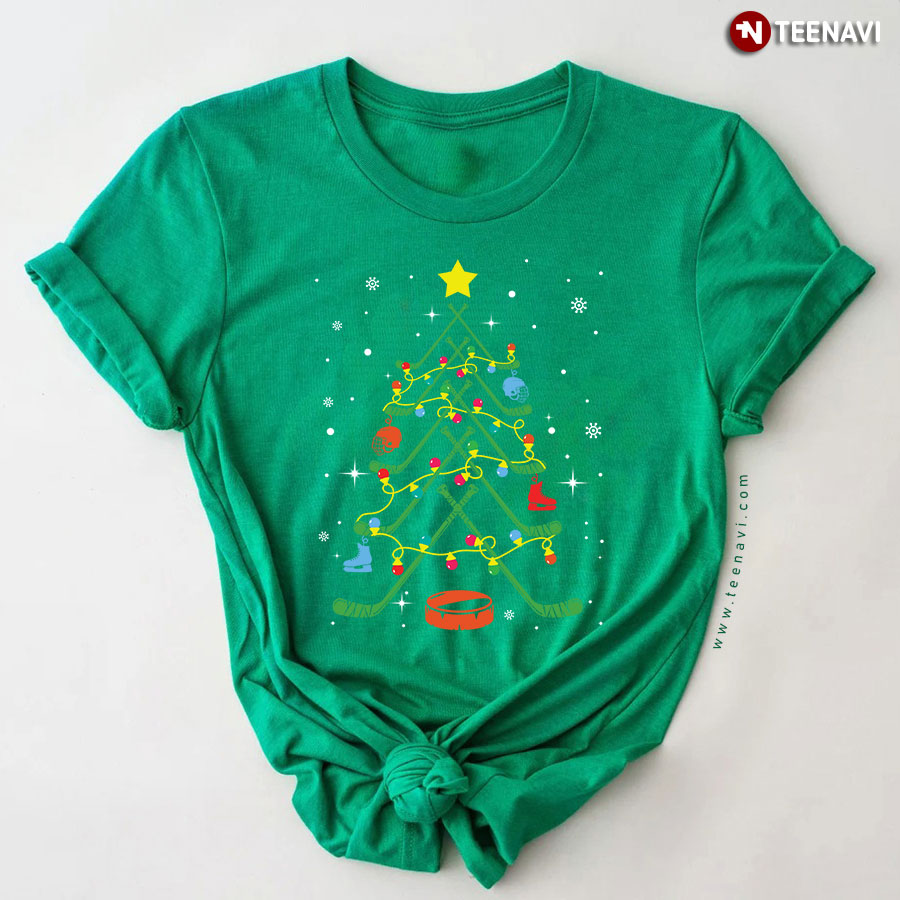 Christmas Tree Hockey Merry Christmas T-Shirt