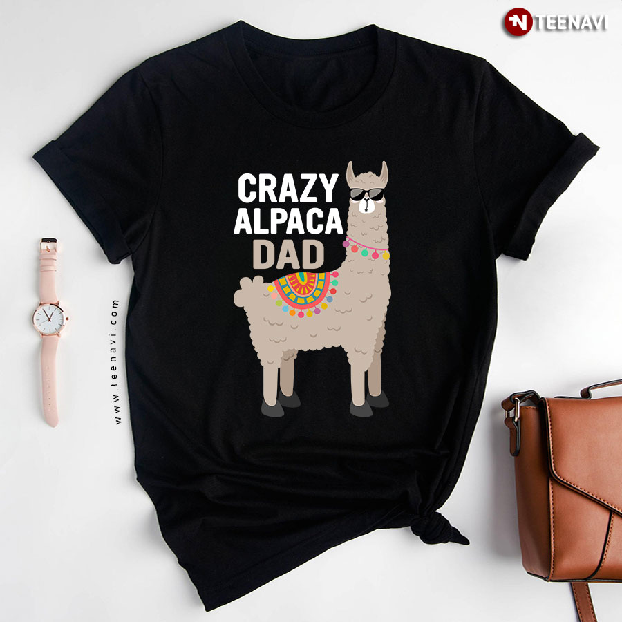 Crazy Alpaca Dad Funny Alpaca T-Shirt