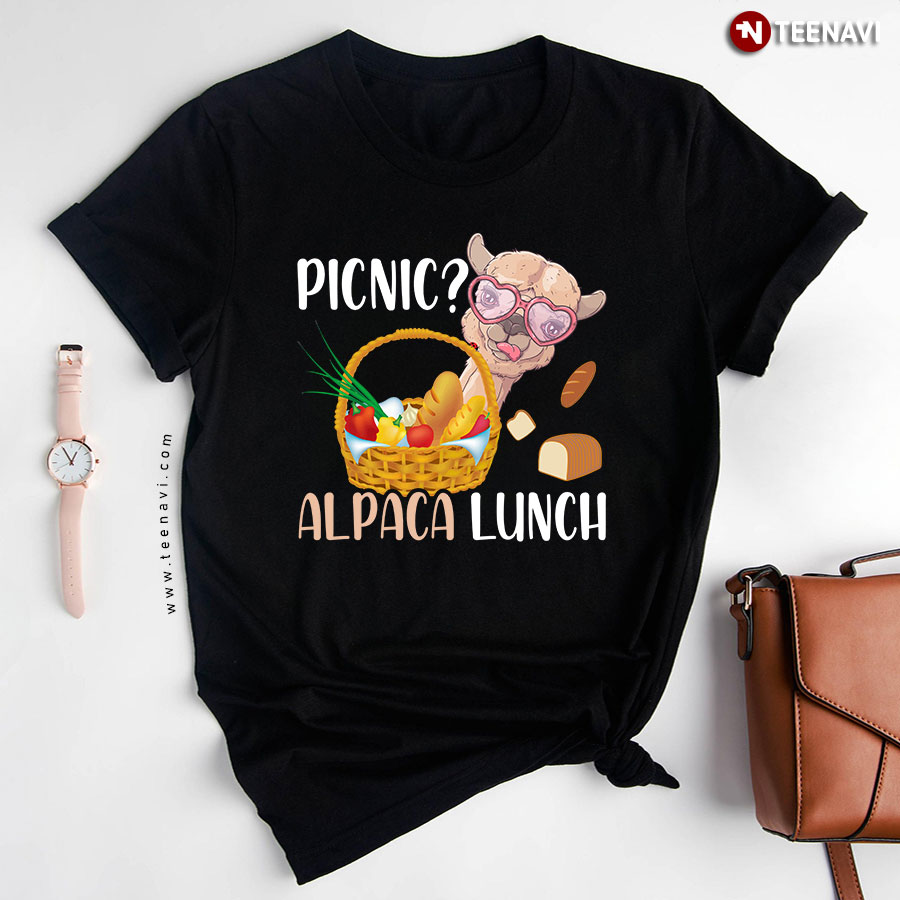 Picnic Alpaca Lunch Funny Alpaca T-Shirt