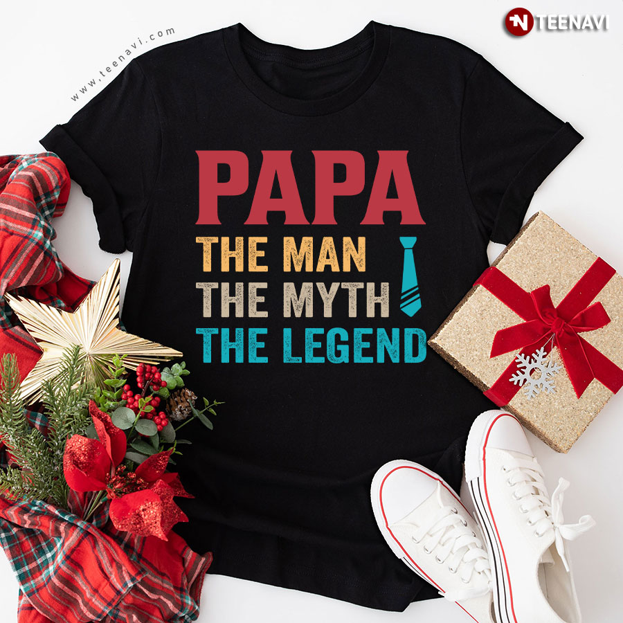Papa The Man The Myth The Legend Necktie Father's Day T-Shirt