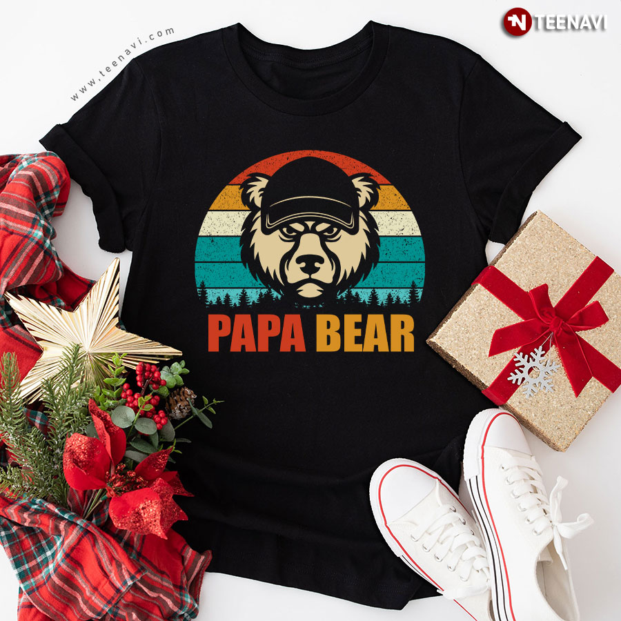 Papa Bear Father's Day Animal Lover Vintage T-Shirt