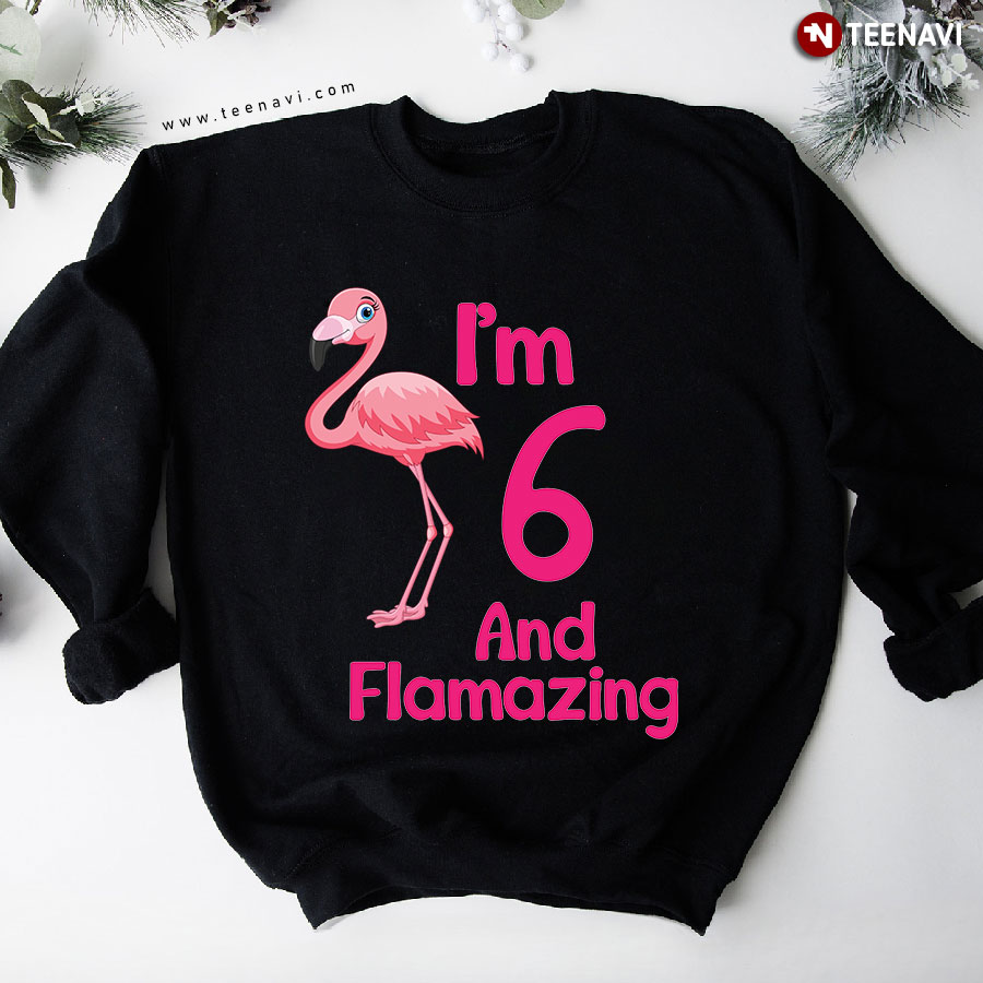 I Am 6 And Flamazing Flamingo 6th Birthday Sweatshirt