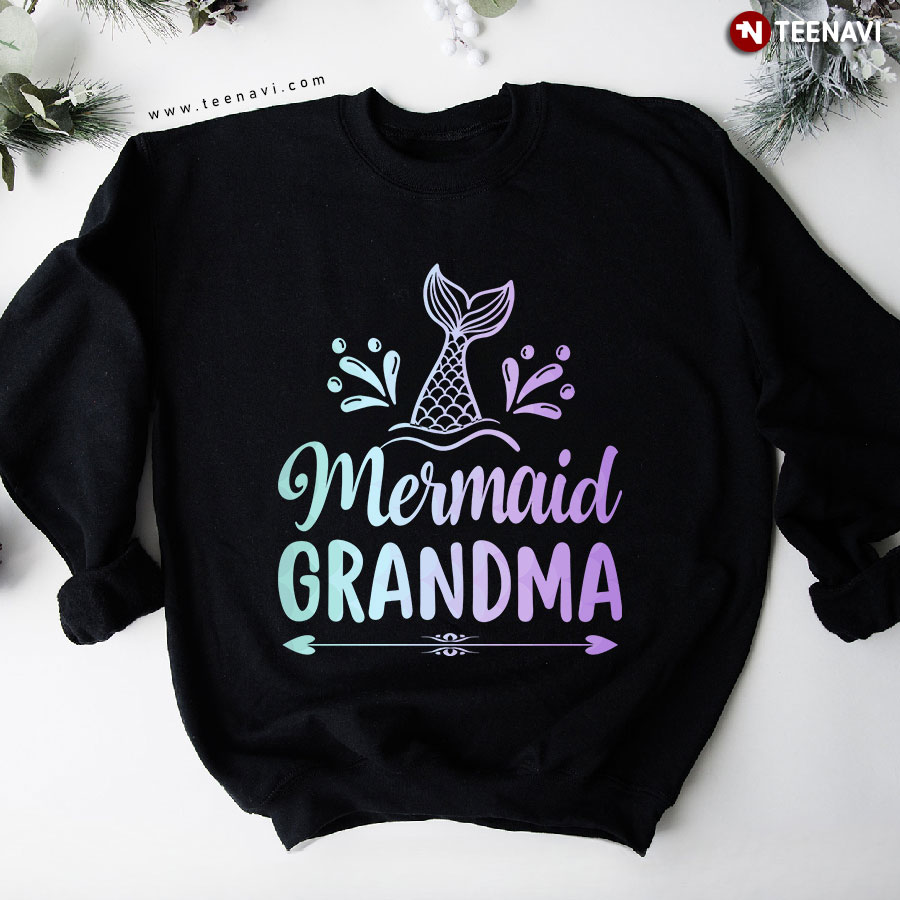 Mermaid Grandma Nana Mermaid Tail Arrow Heart Sweatshirt