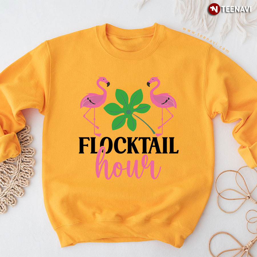 Flocktail Hour Adorable Flamingos Sweatshirt