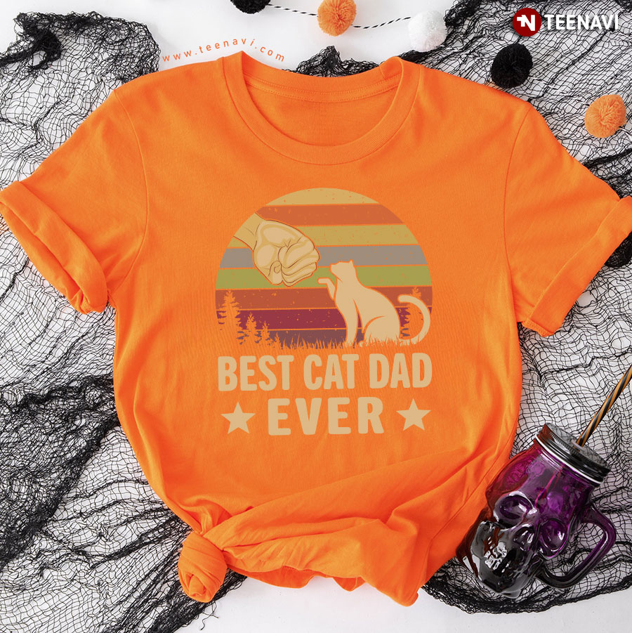 Best Cat Dad Ever Father's Day Vintage T-Shirt