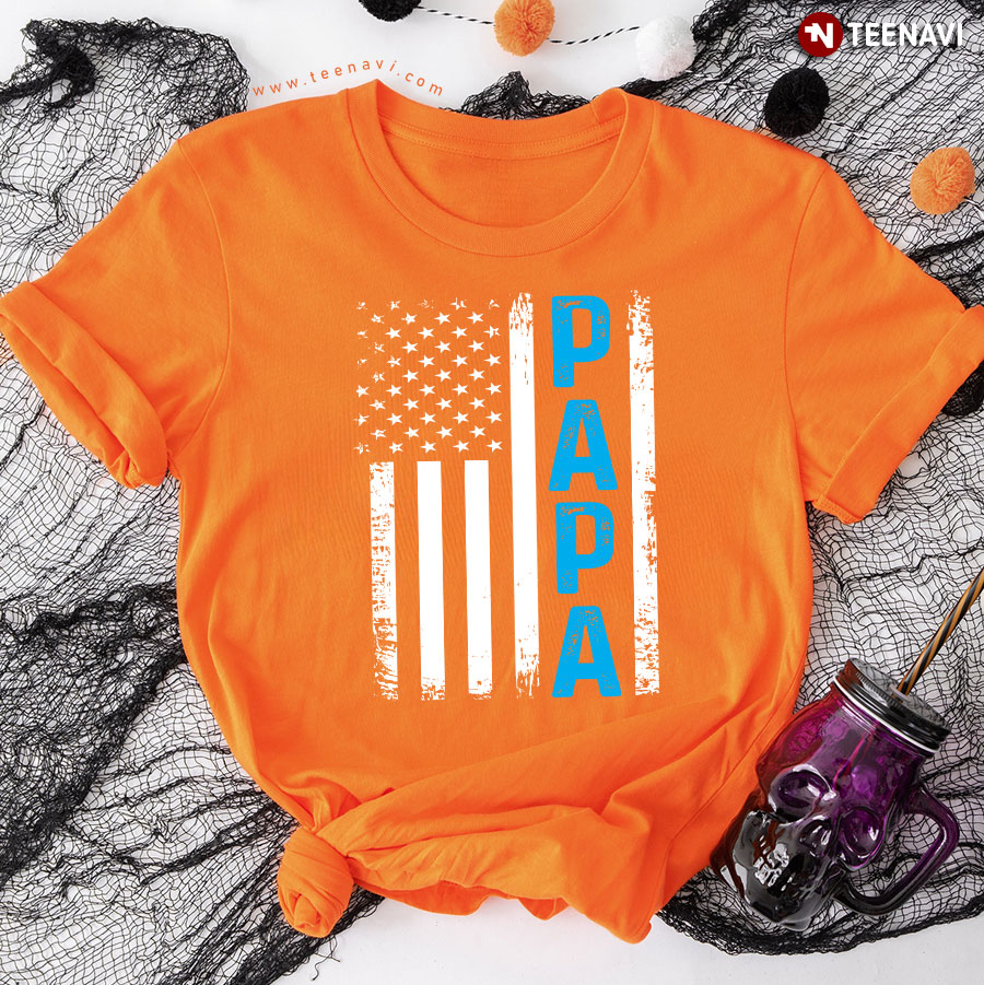 Papa American Flag Patriotic Father's Day T-Shirt