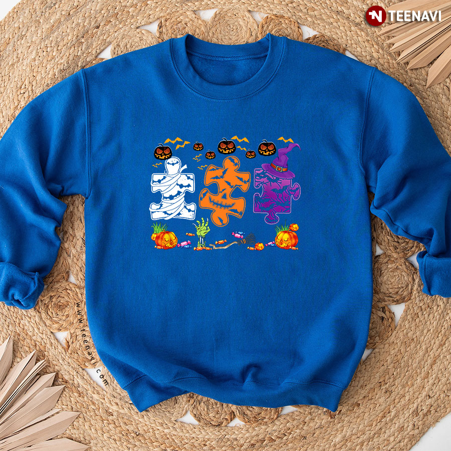 Autism Awareness Autism Puzzle Piece Halloween Sweatshirt