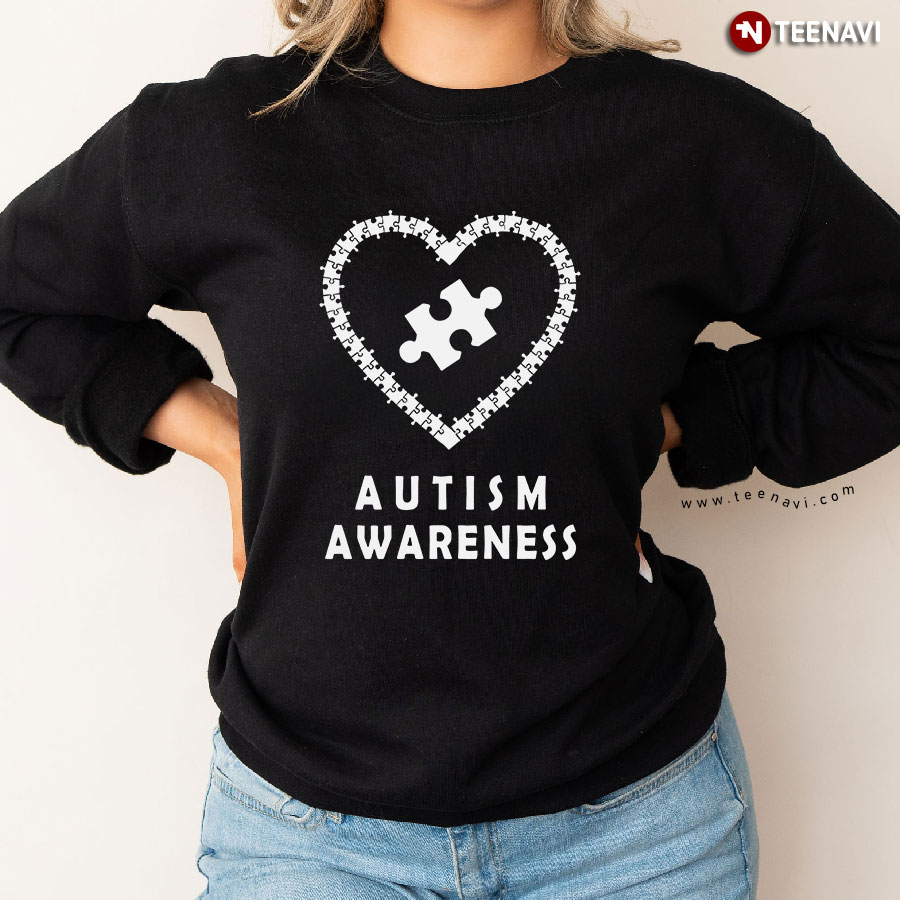 Autism Awareness Heart Autism Puzzle Piece Sweatshirt