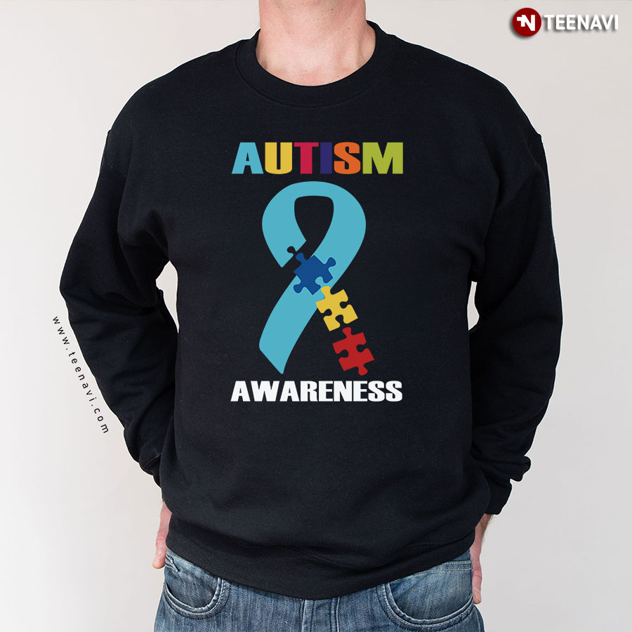 Autism Awareness Autism Support Autism Ribbon Puzzle Piece Sweatshirt