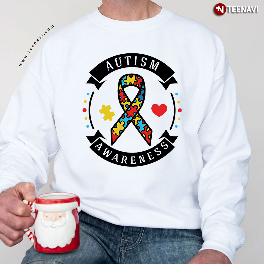 Autism Awareness Ribbon Autism Puzzle Piece Sweatshirt