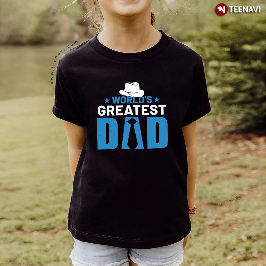 World's Greatest Dad Necktie Cowboy Hat Father's Day T-Shirt