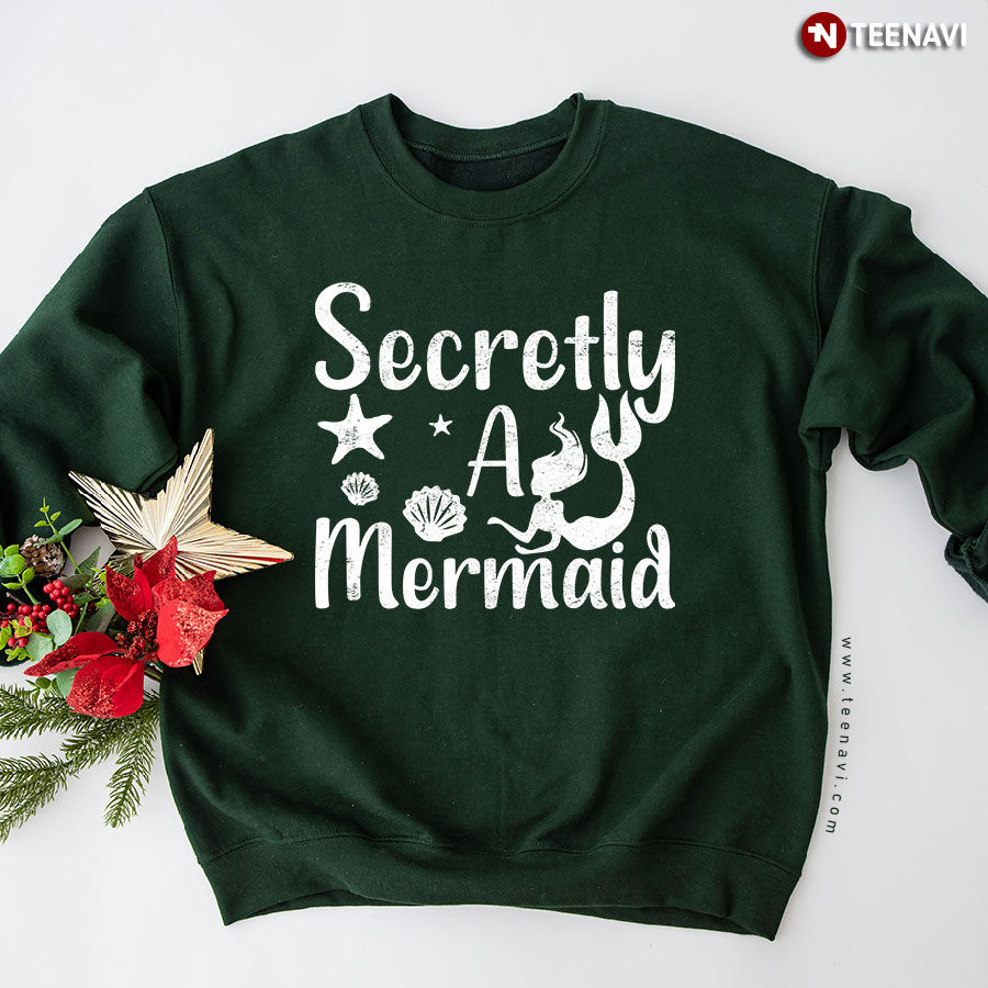 Secretly A Mermaid Seashell Ocean Sweatshirt