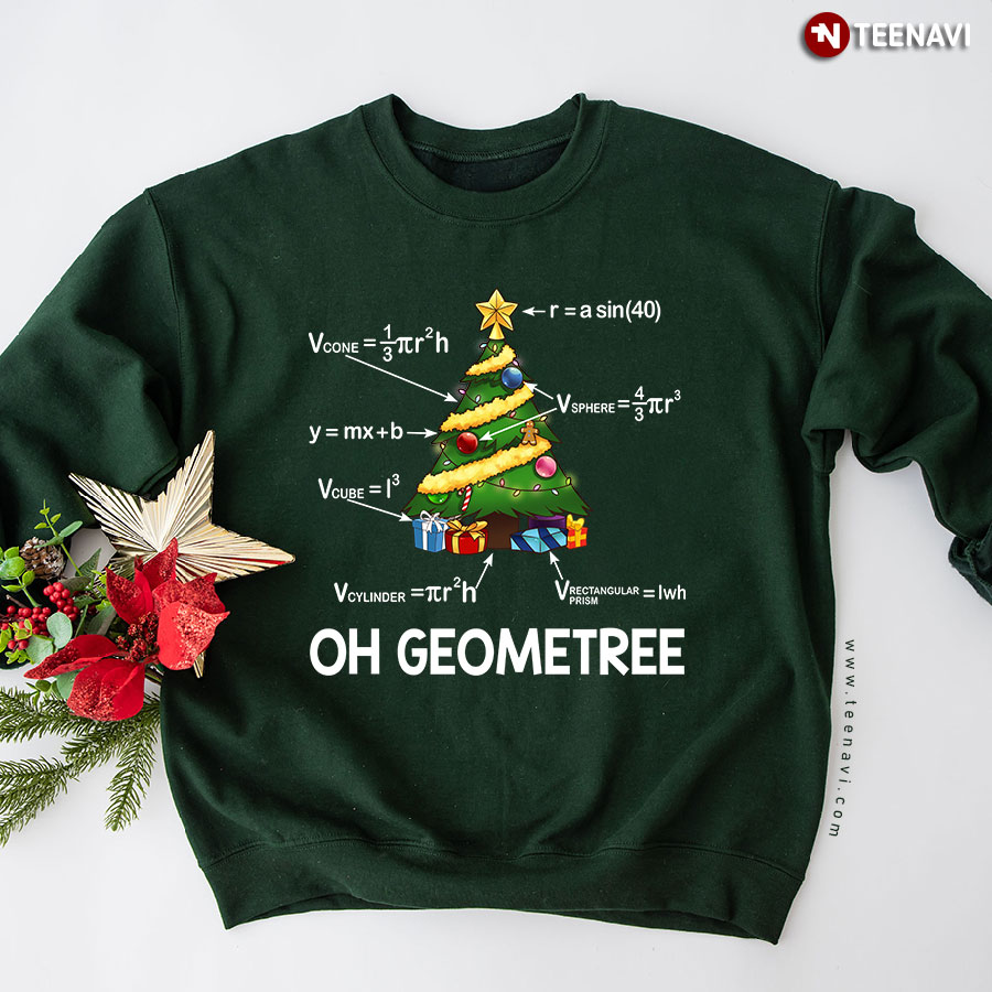 Oh Geometree Geometry Maths Christmas Tree Sweatshirt