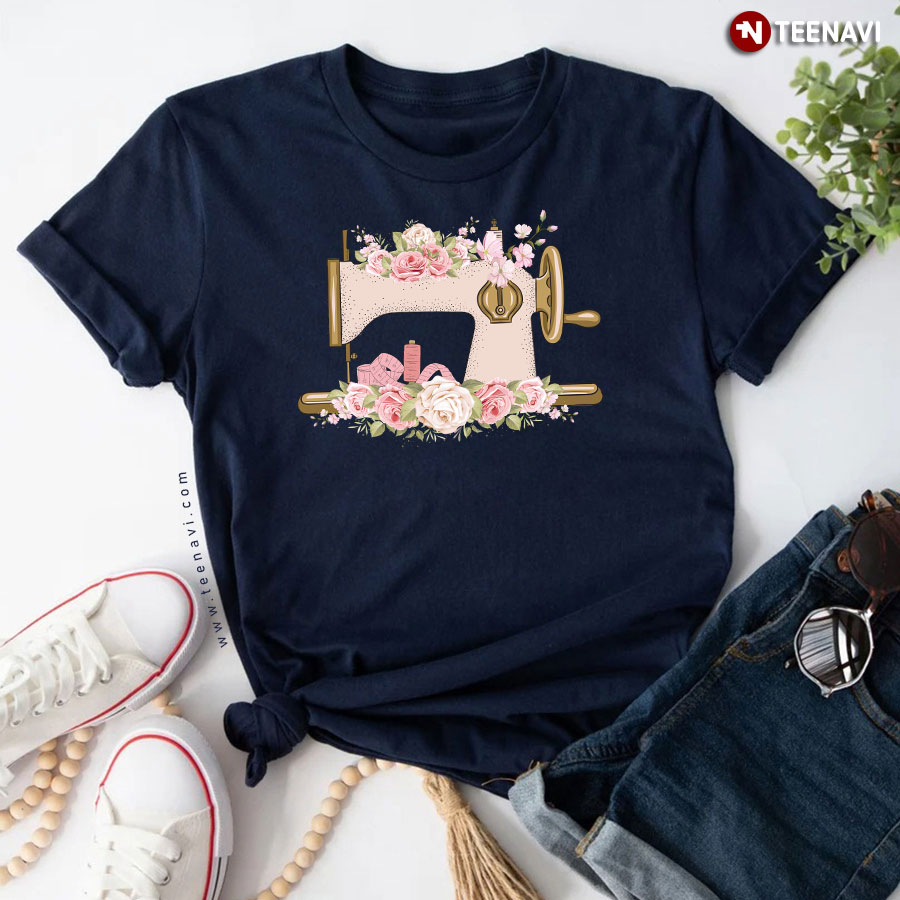 Floral Sewing Machine Sewing Lover T-Shirt