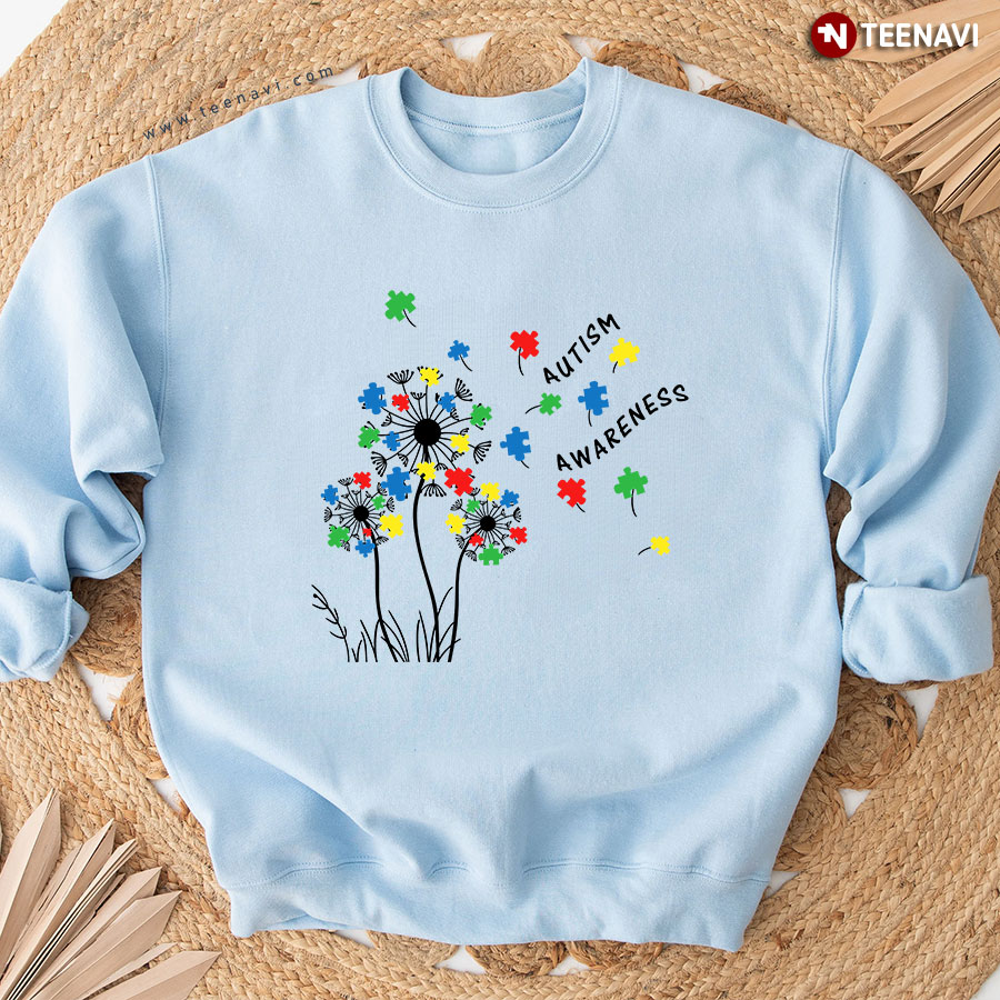 Autism Awareness Dandelion Autism Puzzle Piece Sweatshirt