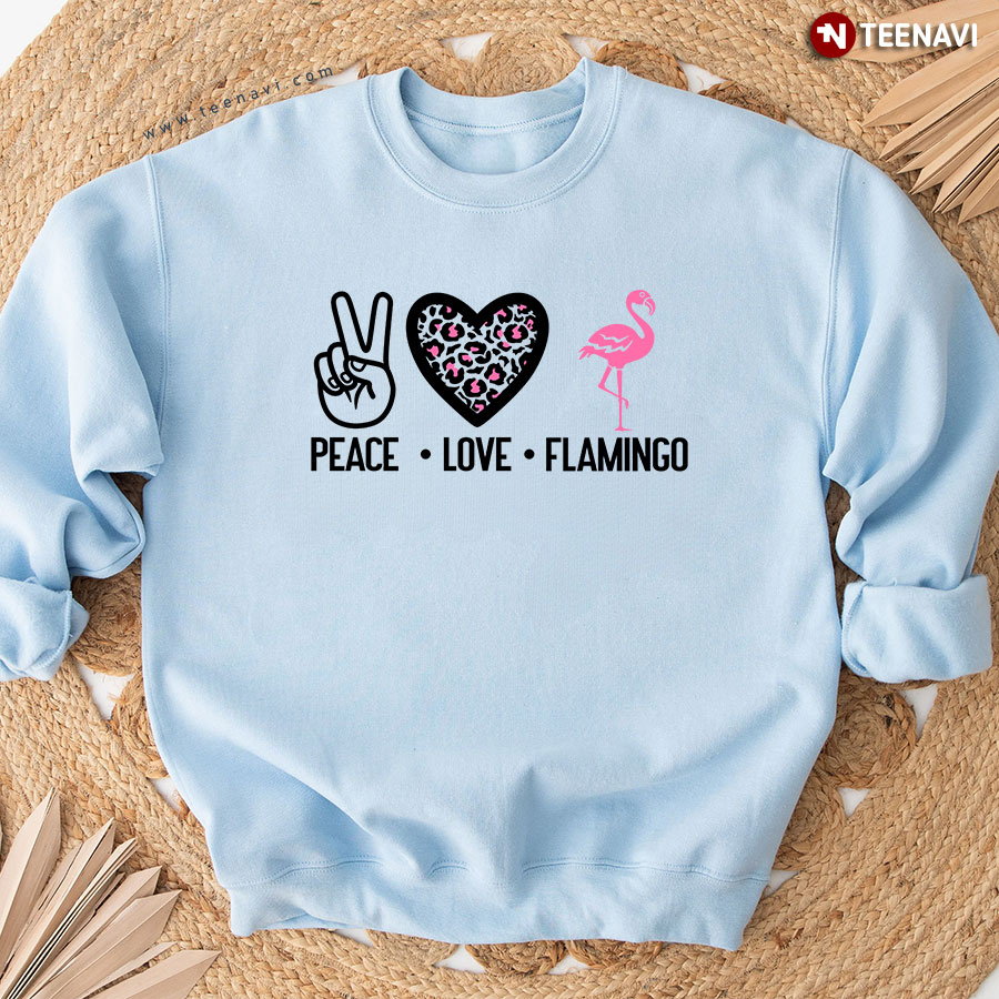 Peace Love Flamingo Leopard Heart Sweatshirt