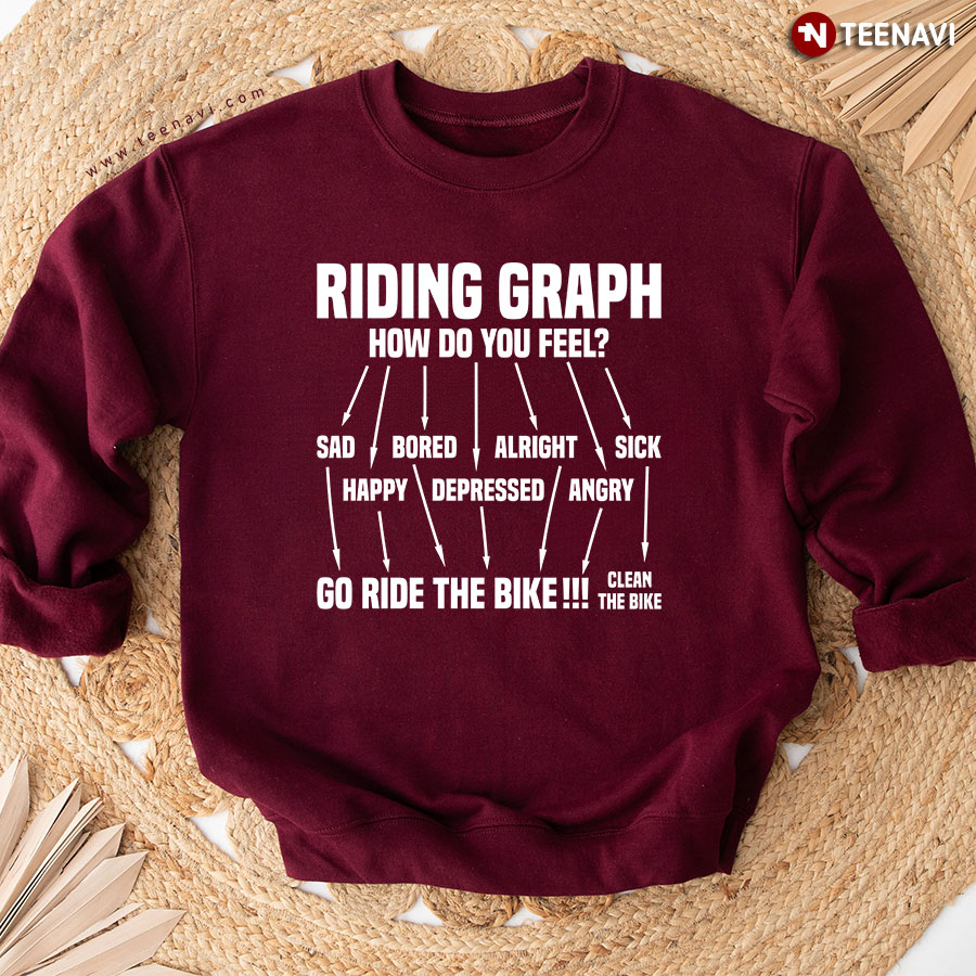 Riding Graph How Do You Feel Go Ride The Bike Clean The Bike Cycling Sweatshirt