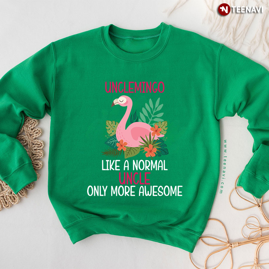 Unclemingo Like A Normal Uncle Only More Awesome Flamingo Matching Family Sweatshirt