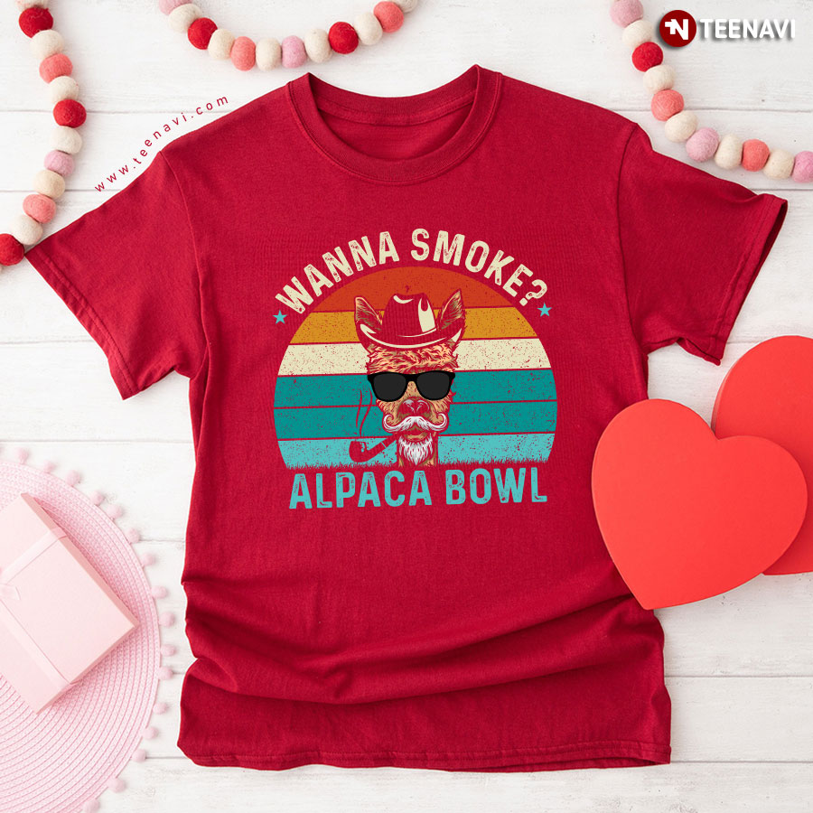 Wanna Smoke Alpaca Bowl Cool Alpaca Vintage T-Shirt