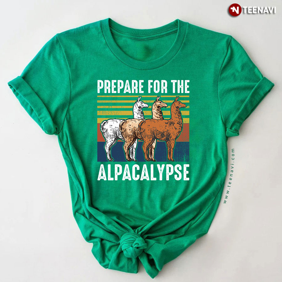 Prepare For The Alpacalypse Funny Alpaca Vintage T-Shirt