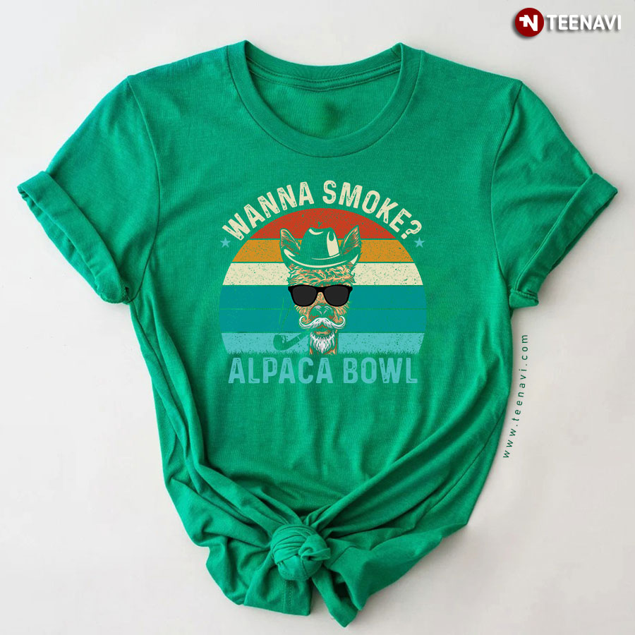 Wanna Smoke Alpaca Bowl Cool Alpaca Vintage T-Shirt