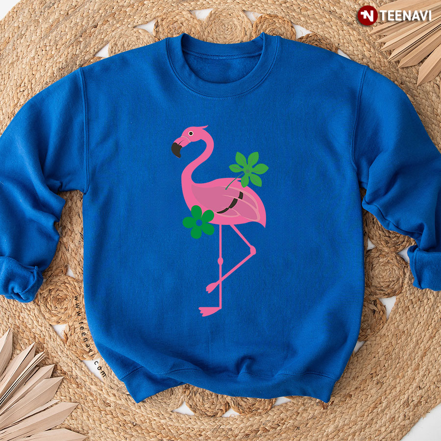 Lovely Flamingo With Flower Sweatshirt