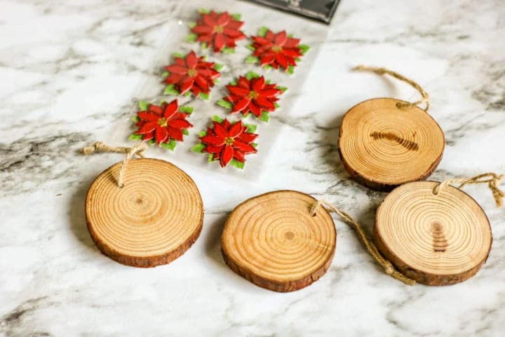 how to make wood slice Christmas ornaments wood slice ornaments diy