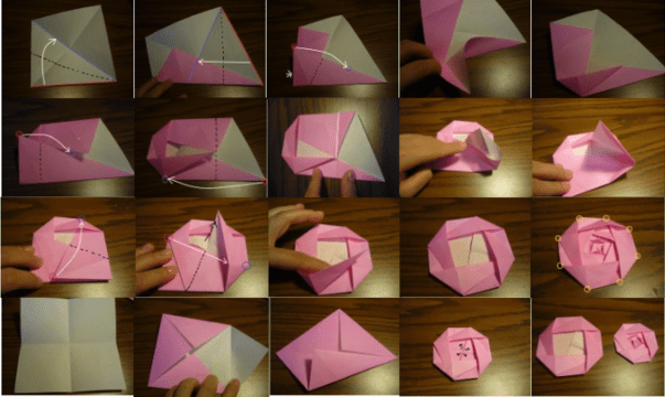 Valentine's Day origami rose
