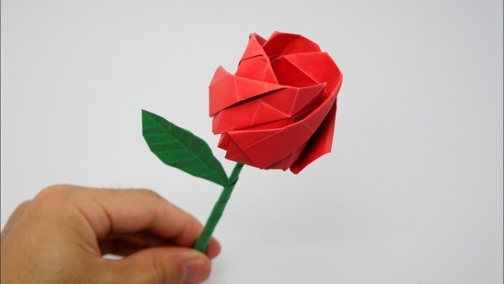 origami rose for Valentine's day