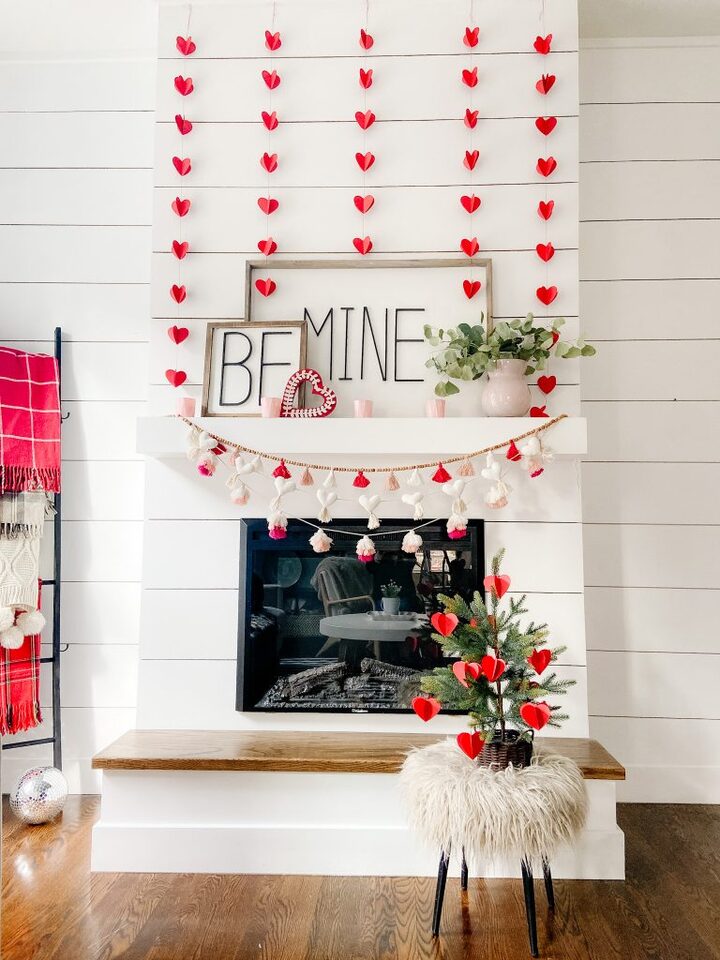 valentine fireplace decor