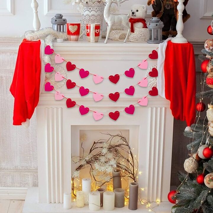fireplace decorations for Valentine's Day
