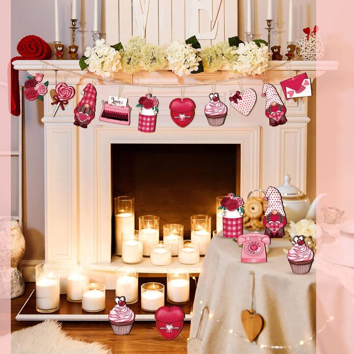 valentine fireplace decorations