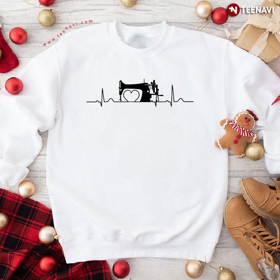 Sewing Machine Heartbeat Sewing Lover Sweatshirt