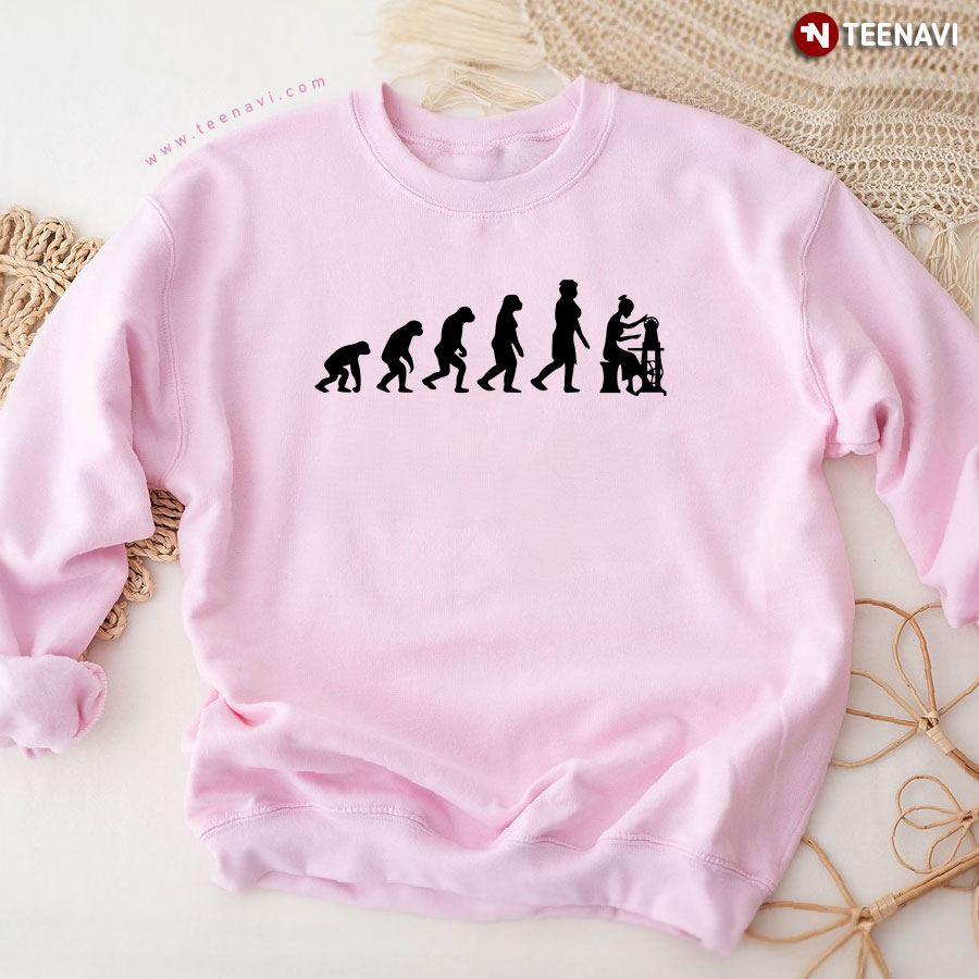 Sewing Human Evolution Sewing Lover Sweatshirt