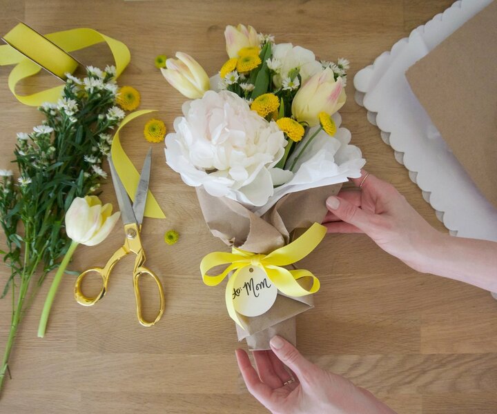 diy flower bouquet for Mother's Day