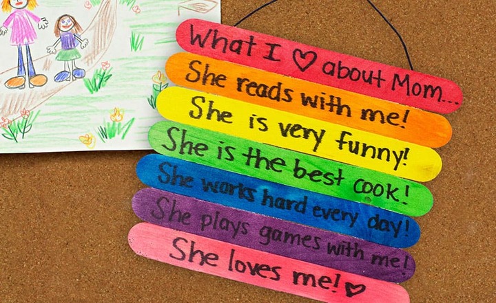 easy Mother's Day crafts with popsicle sticks