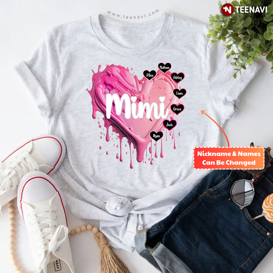 Personalized Mimi Grandma Melting Heart Mother's Day T-Shirt