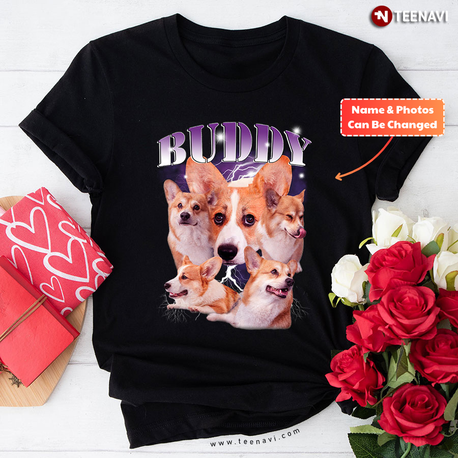 Personalized Custom Photo Pet 90s Bootleg Dog Lover T-Shirt