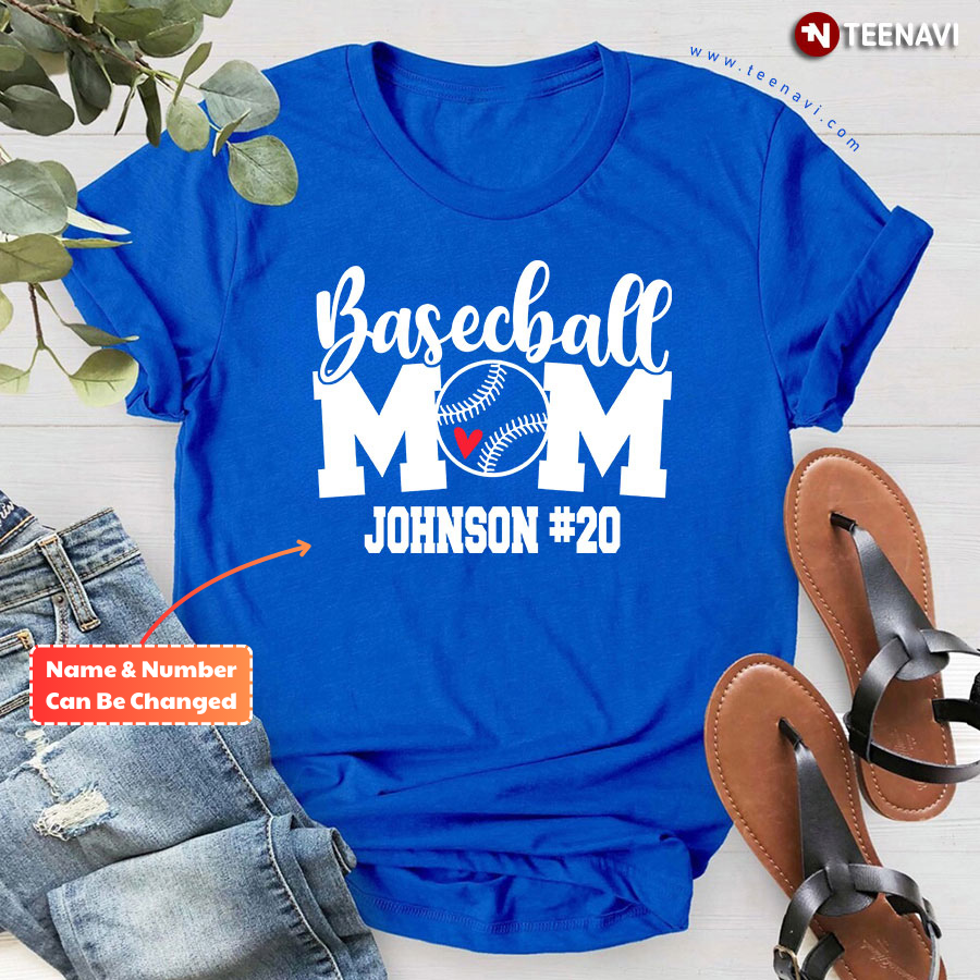 Personalized Baseball Mom Game Day Mother's Day T-Shirt