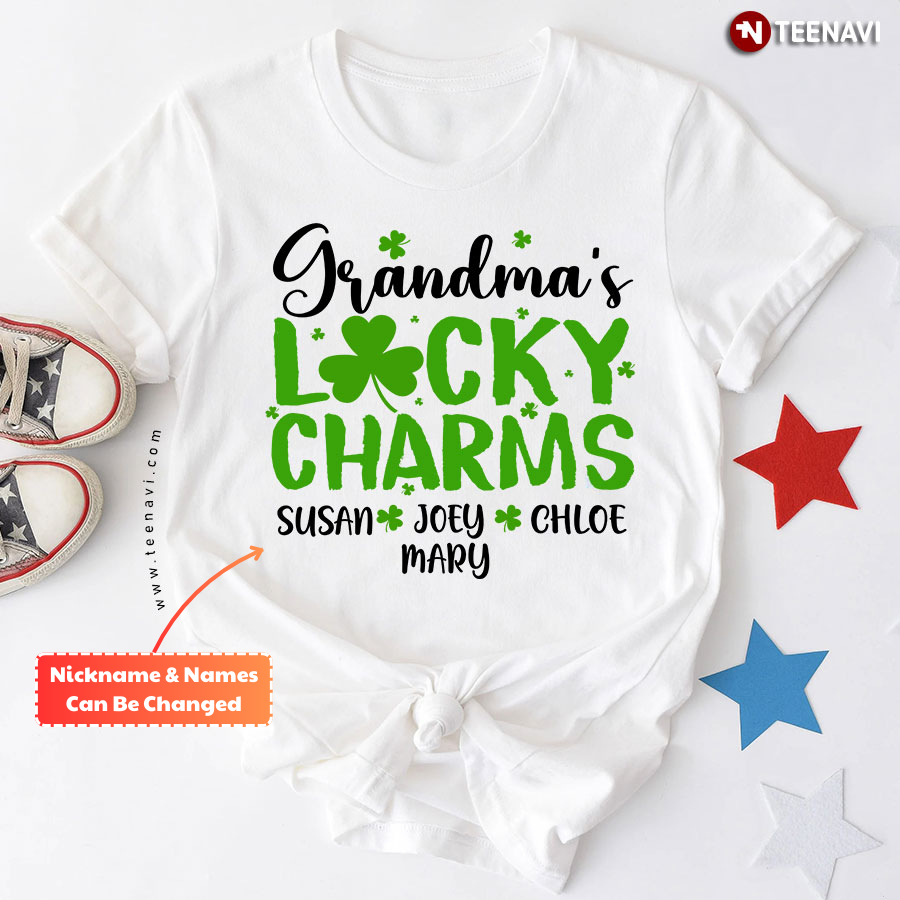 Personalized Grandma's Lucky Charms St Patrick’s Day T-Shirt