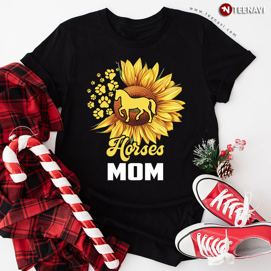 Horses Mom Sunflower Mother's Day T-Shirt