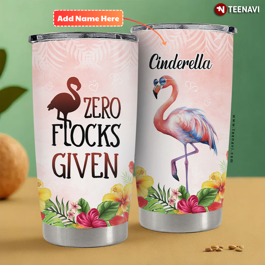 Personalized Flamingo Zero Flocks Given Tumbler