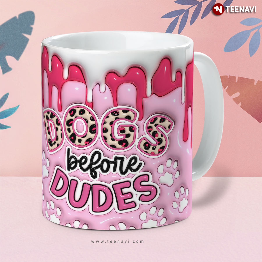 Dogs Before Dudes Leopard 3D Inflated Mug