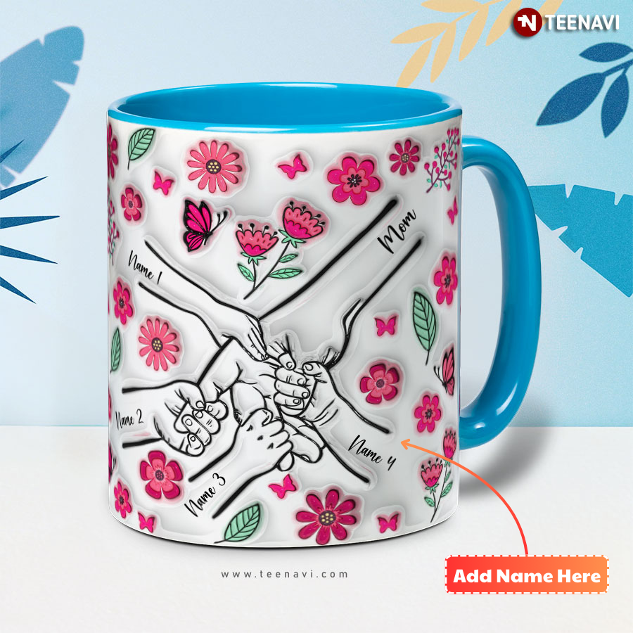 Personalized Holding Mom Hand Mother's Day 3D Inflated Mug