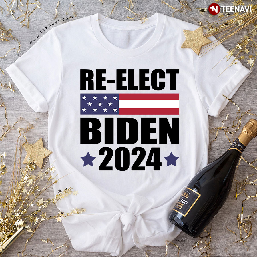 Re-elect Biden 2024 American Flag Pro Biden 2024 Election T-Shirt